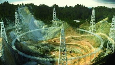 望遠(yuǎn)鏡的環(huán)梁目前已經(jīng)合龍,它是“鍋”的支架