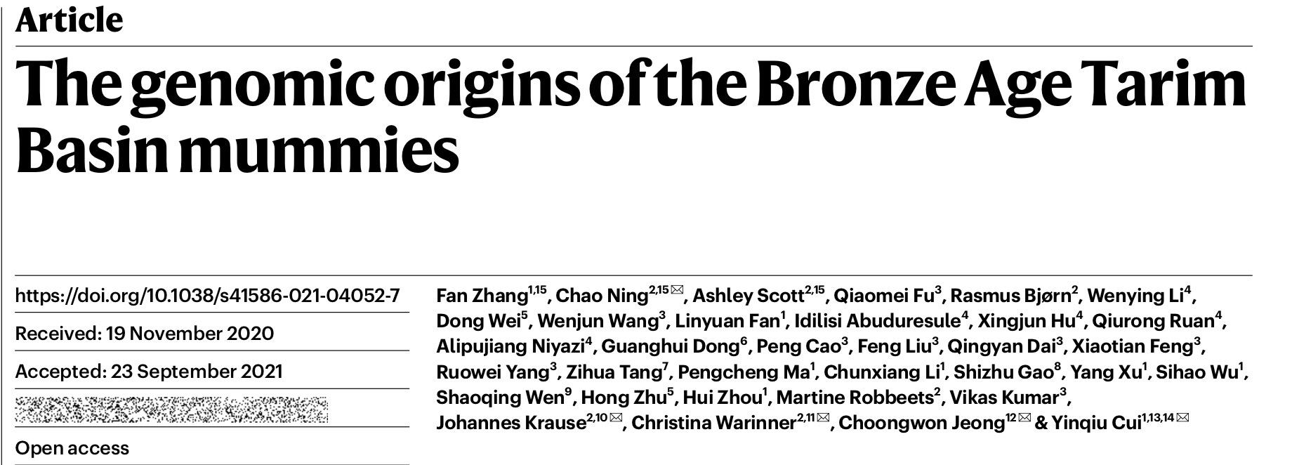 青銅時(shí)代新疆干尸小河公主來(lái)自哪？基因測(cè)序有新發(fā)現(xiàn)