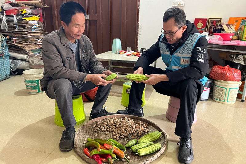 駐村隊(duì)員了解脫貧戶種植情況。曾麗元攝